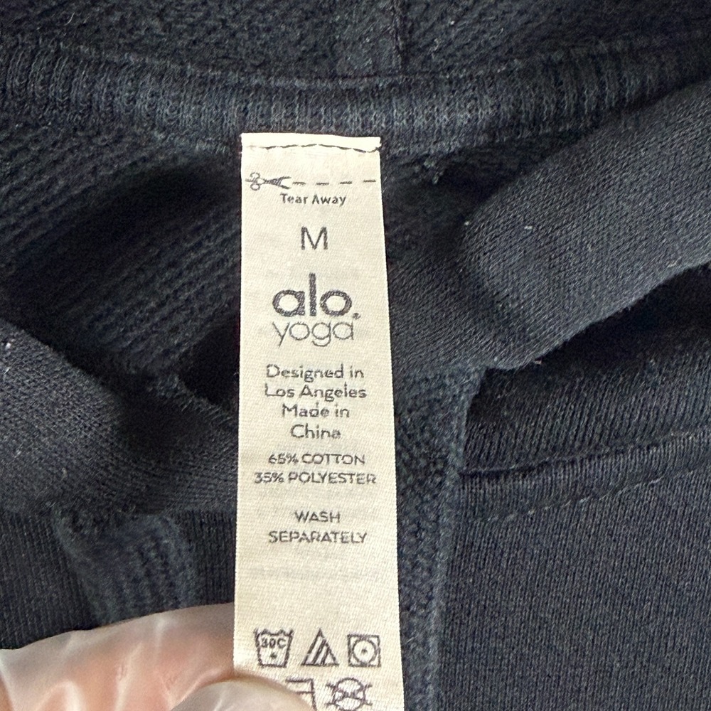 Alo Yoga Accolade Pullover Hoodie Activewear Black Womens Size Medium #2655 - Picture 3 of 9